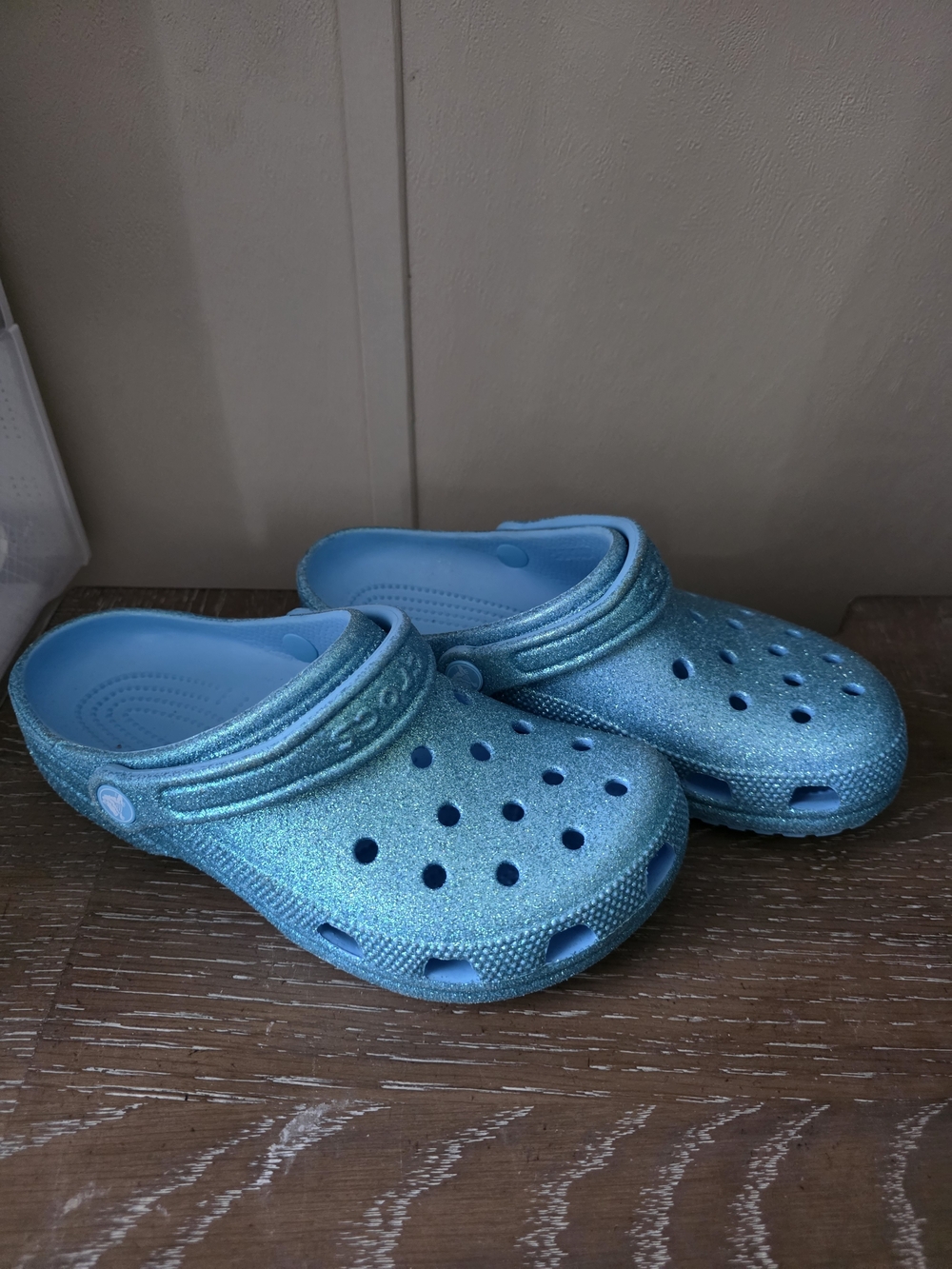 CROCS Sparkle/ Glitter Aqua Blue
